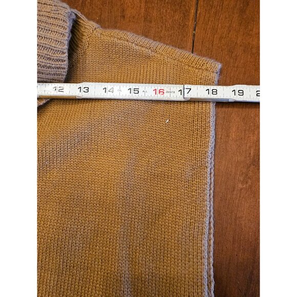 Kate & Sam Camel Tan Turtleneck Side Tie Ribbed Sweater Vest Large - Picture 6 of 8